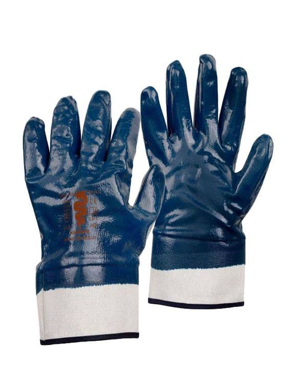 Warrior Heavyweight Safety Cuff Nitrile Gloves | Workwear101