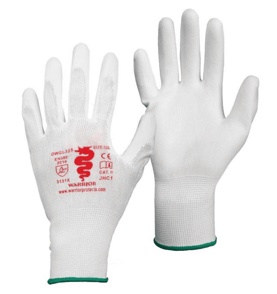 Warrior White PU Gloves - 120 Pairs | Workwear101.com