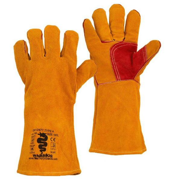 Warrior Yellow Reinforced Palm Welders Gauntlets - 60 Pairs | Workwear101.com