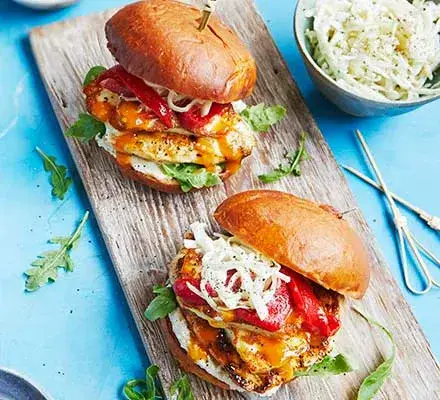15-Minute Chicken & Buffalloumi Burgers