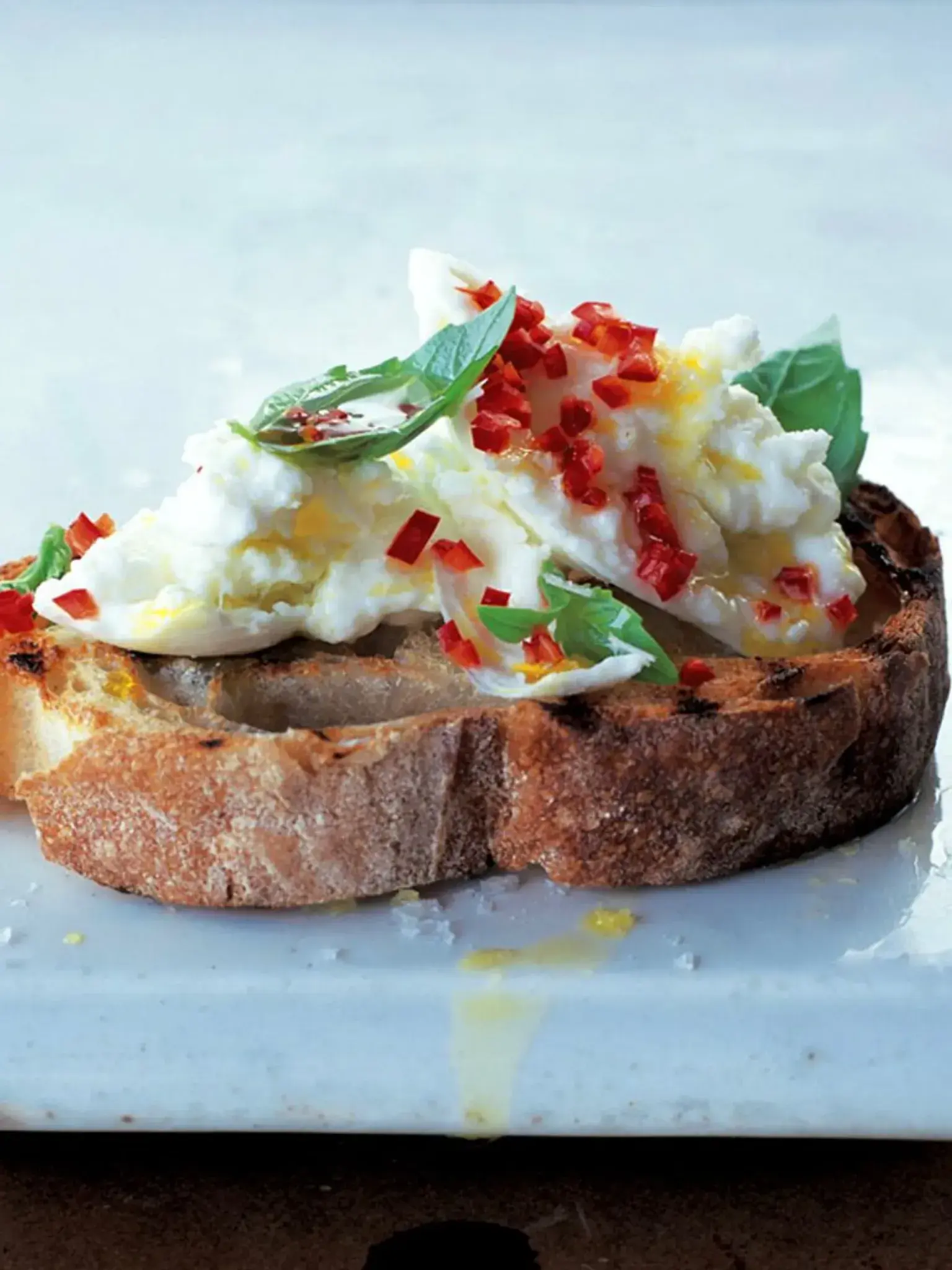 Crostini with Buffalo Mozzarella & Chilli