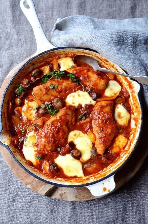 Chicken Cacciatore with Mozzarella