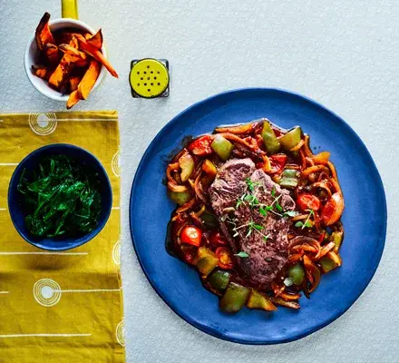 Valentine’s Steak Night with Goulash Sauce & Sweet Potato Fries