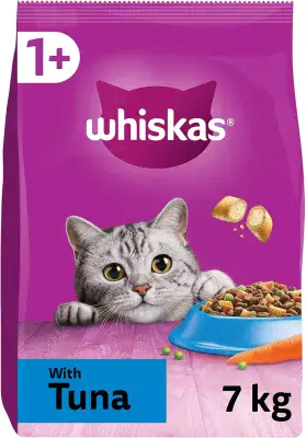 1+ Whiskas Adult Complete Dry Cat Food Biscuits Tuna - 7kg