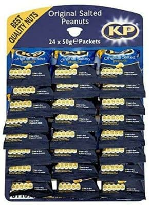 24 Pack  KP Original Salted Peanuts 24 x 50g Packets Pub Card Snack Part Healthy