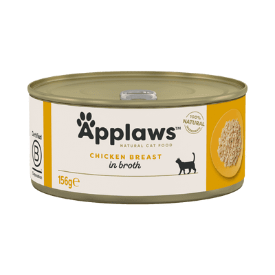 Applaws Natural Adult Wet Cat Food Chicken Breast in Broth ( 156g × 24 )