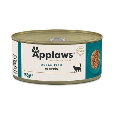Applaws Natural Ocean Fish in Broth Wet Cat Food – 156g × 24 Tins
