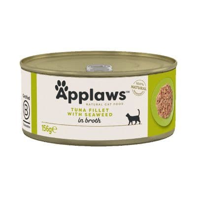 Applaws Natural Tuna Fillet with Seaweed in Broth Wet Cat Food – ( 156g × 24 )Tins