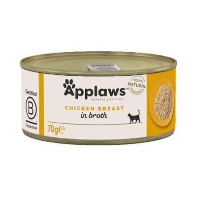 Applaws Natural Wet Adult Cat Food Chicken Breast in Broth - ( 70g × 24 )