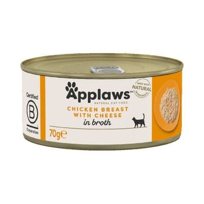 Applaws Natural Wet Adult Cat Food Chicken Breast with Cheese in Broth ( 70g × 24 )
