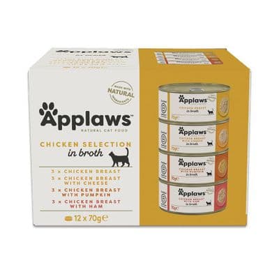 Applaws Natural Wet Adult Cat Food Chicken Selection in Broth ( 12 × 70g )
