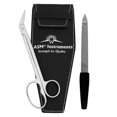 ASM® Extra Long Handle Toenail Scissors & Nail File with Pouch – Nail Care for Men & Women.