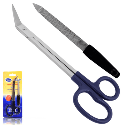 ASM® Extra Long Toenail Scissors & Nail File Set – Precision Nail Care for Seniors For Thick Nails