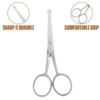 ASM® Professional Nail Scissors Curved Manicure Cuticle Scissors Clippers - Cuticle Trimmer Grooming for Eyebrow, Beard, Nose Hair Trimming - Beauty Small Scissors Men and Women (Polish + Pouch)