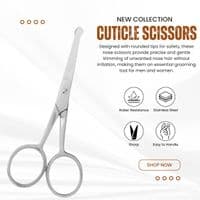 ASM® Professional Nail Scissors Curved Manicure Cuticle Scissors Clippers - Cuticle Trimmer Grooming for Eyebrow, Beard, Nose Hair Trimming - Beauty Small Scissors Men and Women (Polish + Pouch)