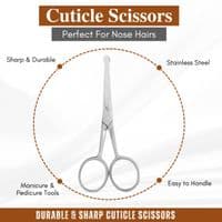 ASM® Professional Nail Scissors Curved Manicure Cuticle Scissors Clippers - Cuticle Trimmer Grooming for Eyebrow, Beard, Nose Hair Trimming - Beauty Small Scissors Men and Women (Polish + Pouch)