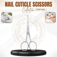 ASM® Professional Nail Scissors Curved Manicure Cuticle Scissors Clippers - Cuticle Trimmer Grooming for Eyebrow, Beard, Nose Hair Trimming - Beauty Small Scissors Men and Women (Polish + Pouch)