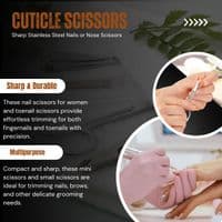 ASM® Professional Nail Scissors Curved Manicure Cuticle Scissors Clippers - Cuticle Trimmer Grooming for Eyebrow, Beard, Nose Hair Trimming - Beauty Small Scissors Men and Women (Polish + Pouch)