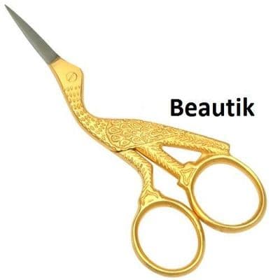 Beautik Professional Embroidery 1 Cross Stitch Stork Scissors Gold Plated e123