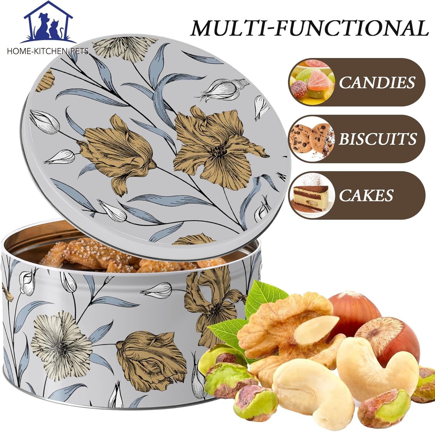 Cake Storage Tins Set Round Nesting Airtight container Kitchen