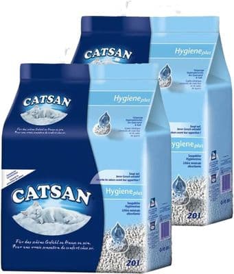 Catsan Hygiene Non-Clumping Cat Litter, 2 Packs (2 x 20L)