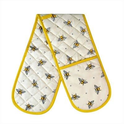 Double Oven Gloves Cotton Heat Resistance Fully Insulated Pot Holder Bumble Bees