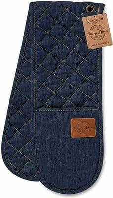 Double Oven Gloves Denim Padded Cotton Quilted  Reusable Washable mitt Potholder - 154190684717