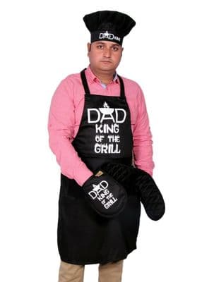 Funny Chefs Aprons Hat Double Oven Gloves Set Novelty Kitchen Baking Cooking BBQ