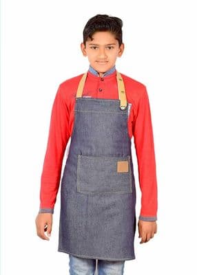 Kids Junior Children Apron NOVELTY APRON,COOKING APRON,BAKEWARE Denim Blue Apron
