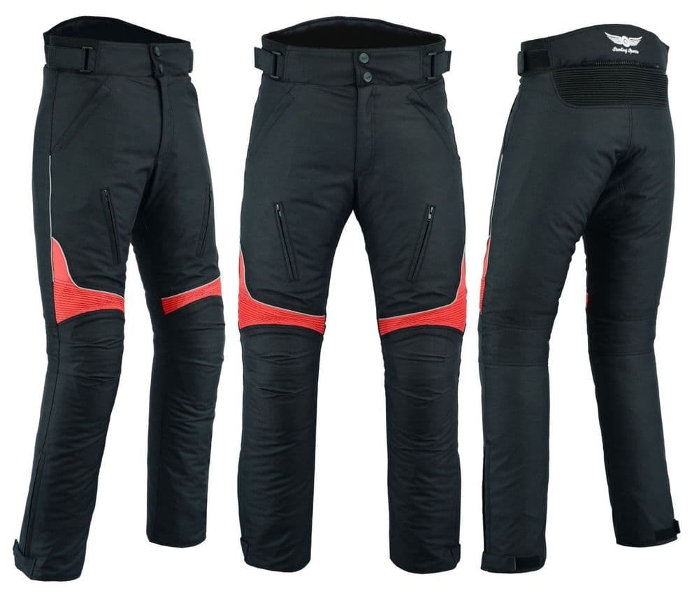 Mens Motorbike Motorcycle Textile Pants Trousers Armoured Waterproof