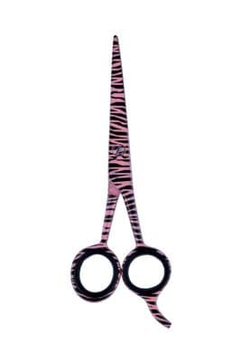 Profession Salon Cutting Hairdressing Sharp Scissor Baby Pink Zebra Pattern 5.5