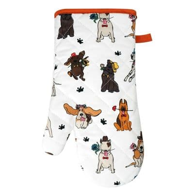 Single Oven Gloves Gauntlet  Cooking Pot Holder Heat Resistant Mitt Mittens Dogs