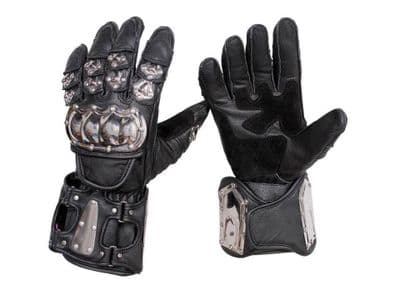 Stainless Steel Waterproof Motorcycle MOTORBIKE Racing Protective Leather Gloves