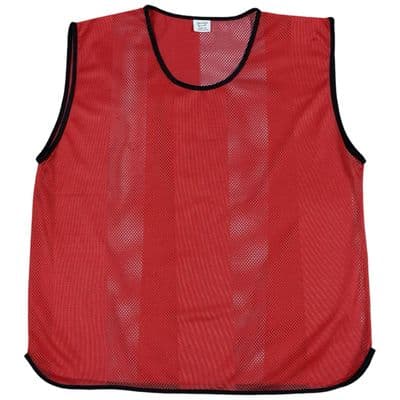 Sterling Sports Mesh Training Bibs For Football, Soccer & Rugby Team Practices (Red - Pack of 10)