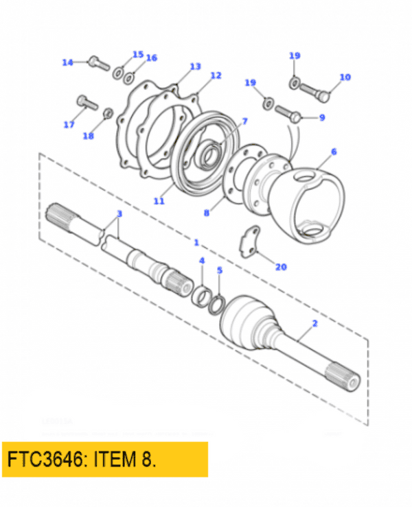 Land Rover     :     FTC3646. Swivel Housing Gasket. OE.