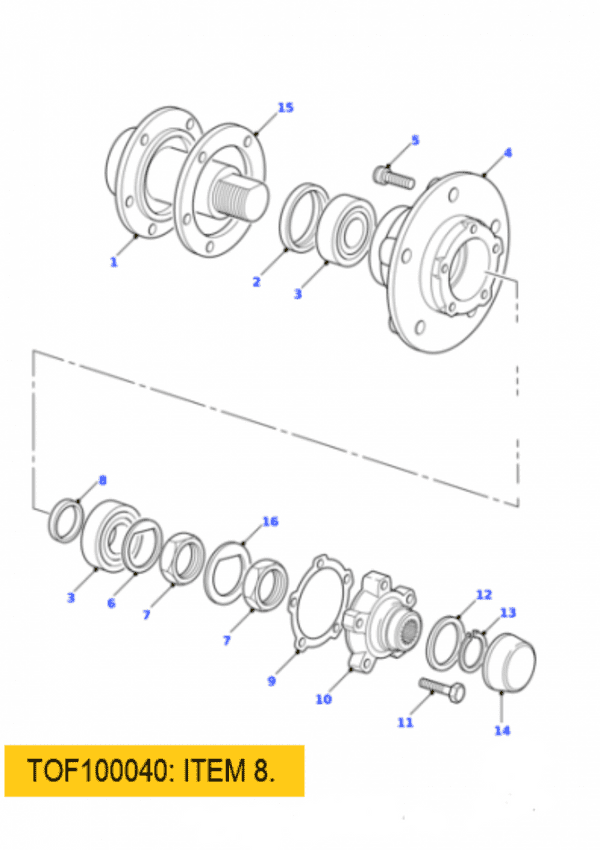 Land Rover     :     TOF100040. Spacer Ring 15.1 mm Green. OE.