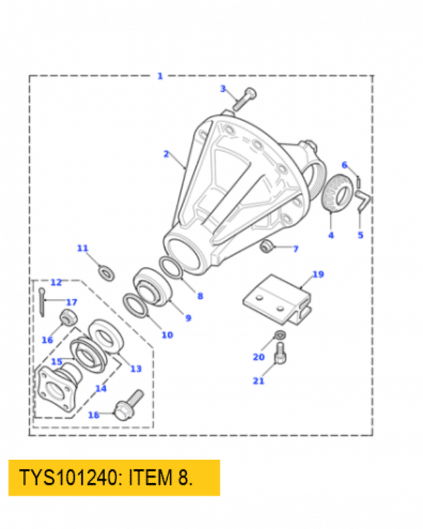Land Rover     :     TYS101240. SHIM 1.655 mm. OE.