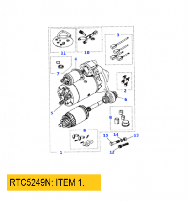 RTC5249N : 12V Starter Motor.  DEFENDER/DISCOVERY/  RANGE ROVER/ TITHONUS. OEM.
