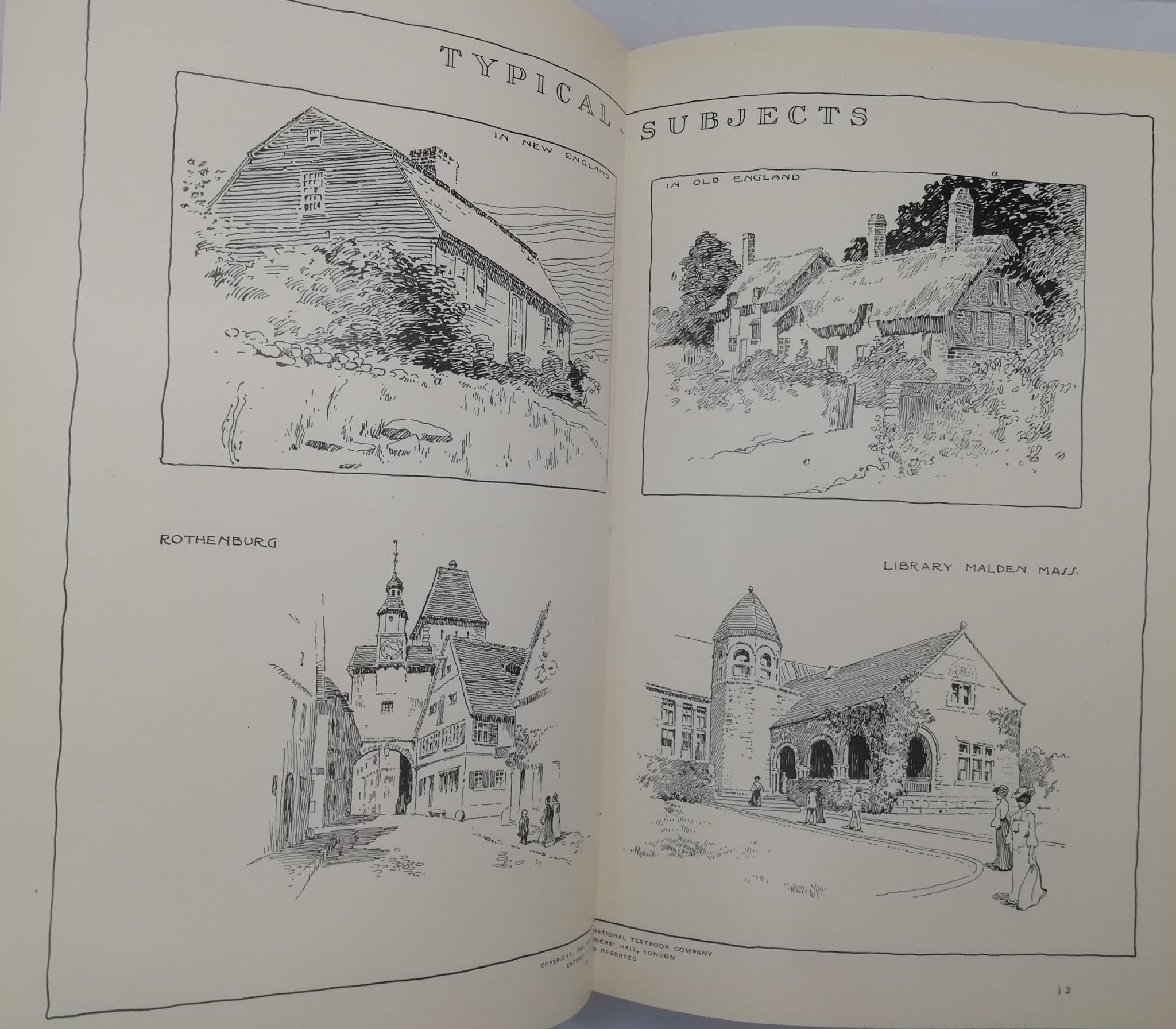 I C S Reference Library PEN AND INK WATER COLOR RENDERING DRAWING ...