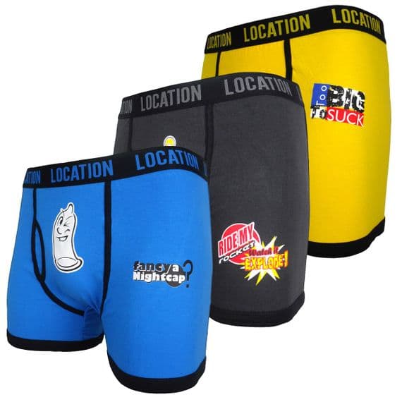Naught print novelty  Cotton Boxers Mens 6 Pack