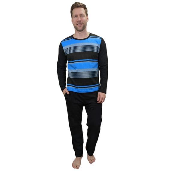 Crest Black | Blue Stripe Pyjamas