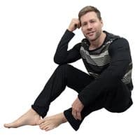 Crest Black | Grey Stripe Pyjamas