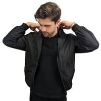 Mens Goggle Jacket - Lightweight Black/Blue KillJoy Jacket