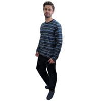 Men's Corban Black Y/D Pyjamas (Yarn Dyed)
