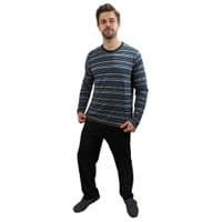 Men's Corban Black Y/D Pyjamas (Yarn Dyed)