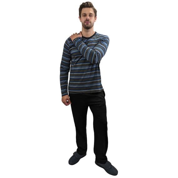 Men's Corban Black Y/D Pyjamas (Yarn Dyed)