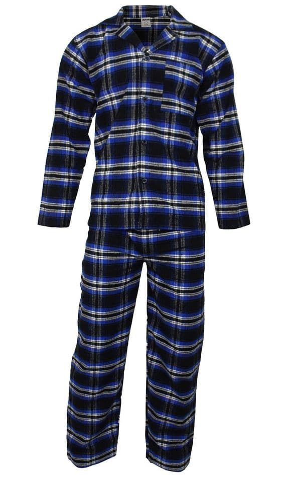 Newmont Mens Black Blue Tartan Pyjamas