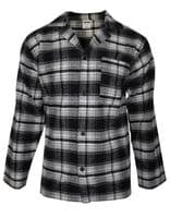 Mens Tartan Pyjama Set | Black | Warm, Soft Brushed Cotton