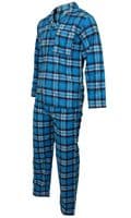 Mens Checked Pyjama Set | Blue | Soft Brushed Cotton