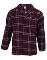 Mens Tartan Pyjama Set | Burgundy | Soft Brushed Cotton